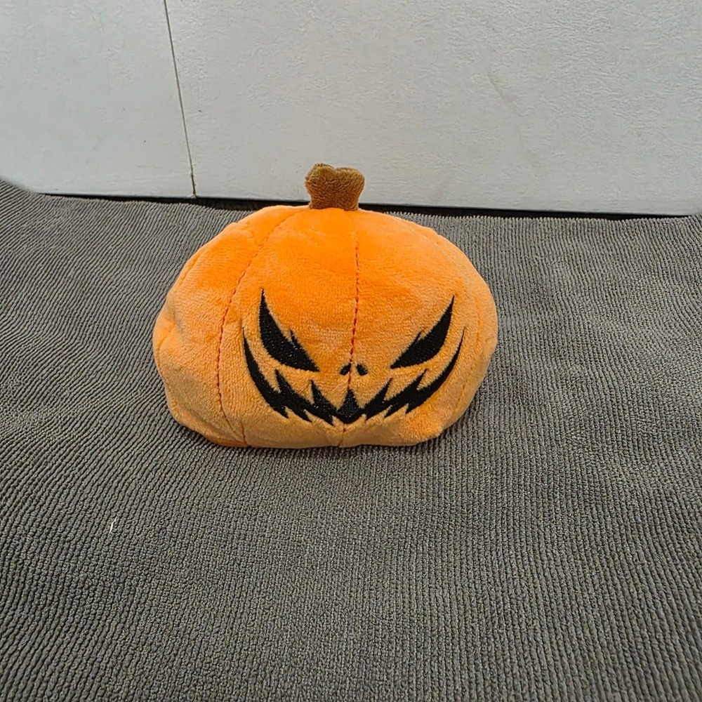 TeeTurtle Plushiverse Reversible Pumpkin Plushie Glow Yellow Happy Angry Orange